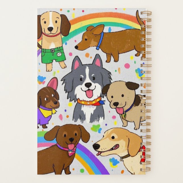 Playful Dogs Puppies  Planner (Back)