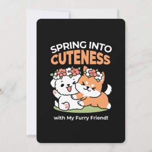 Playful Dogs with Flower Crowns – Fun Spring Theme Holiday Card