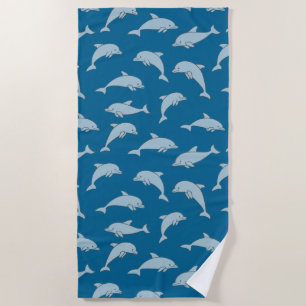 Playful Dolphins Design Beach Towel