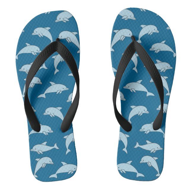 Playful Dolphins Design Flip Flops (Footbed)
