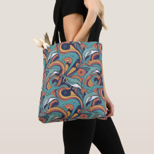 Playful Dolphins Pattern – Ocean-Inspired Design Tote Bag