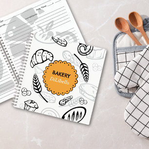 Playful Doodle Bread Illustrations Bakery  Notebook