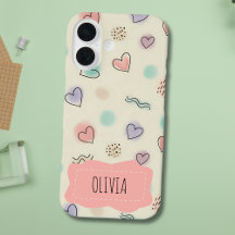 Playful Doodles of Hearts, Dots and Wavy Lines