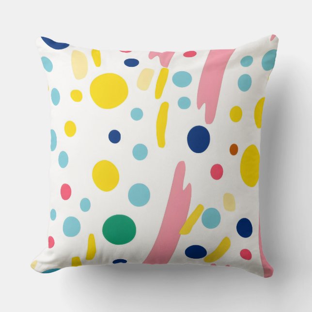 Playful Dots and Stripes Cushion (Front)