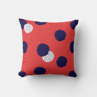 Playful Dots Red Navy Cushion