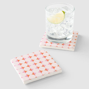 Playful Dots & Stripes - red and pink Stone Coaster