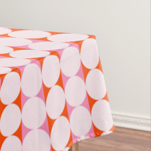 Playful Dots & Stripes - red and pink Tablecloth