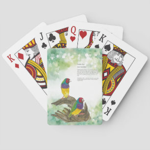 Playful Dramatic Watercolour Gouldian Finch Playing Cards