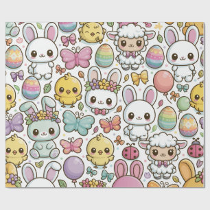 Playful Easter Bunny Pattern Wrapping Paper