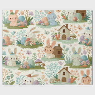 Playful Easter Bunny Pattern Wrapping Paper
