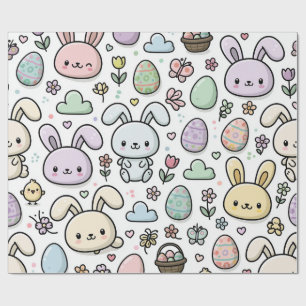 Playful Easter Bunny Pattern Wrapping Paper