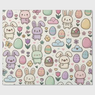 Playful Easter Bunny Pattern Wrapping Paper