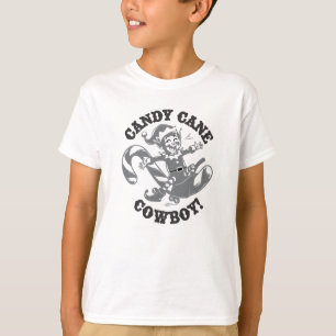 Playful Elf Riding a Candy Cane T-Shirt