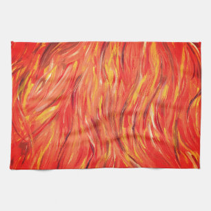 Playful Energy and Passion Original Abstract Art Tea Towel