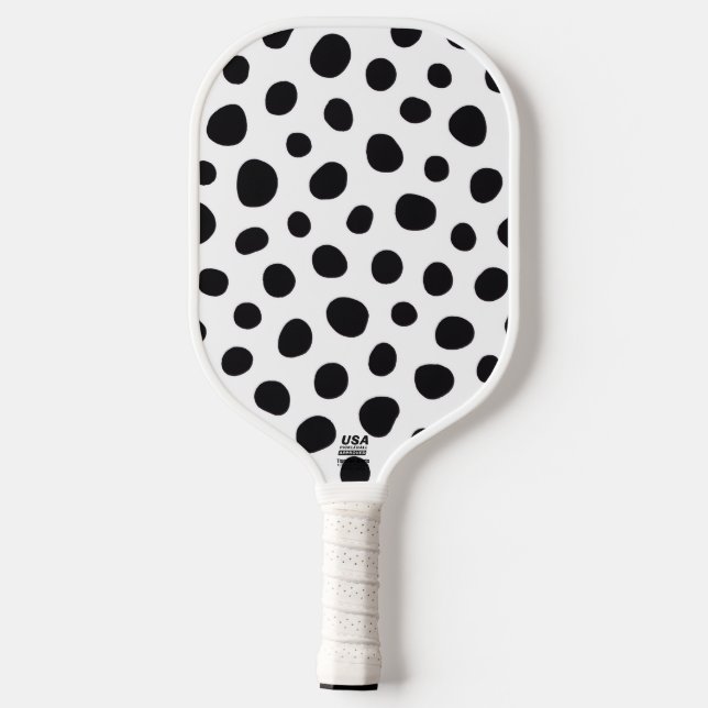 Playful Energy Dalmatian Inspired Dotted Spots Pickleball Paddle (Back)