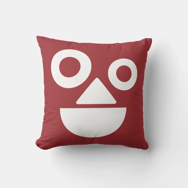 Playful face minimal funny cushion (Front)
