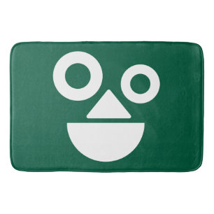 Playful face minimal funny hunter green bath mat