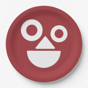 Playful face minimal funny paper plate