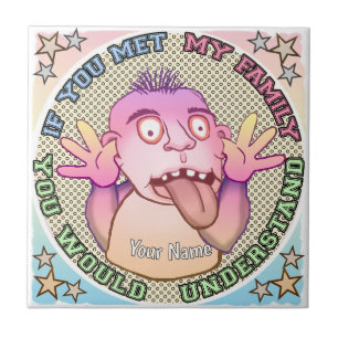 Playful family face tile