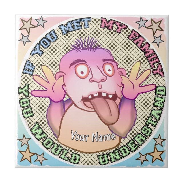 Playful family face tile (Front)