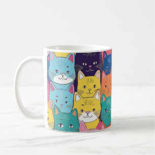 Playful Feline Pop Art - Colourful Cat Mug