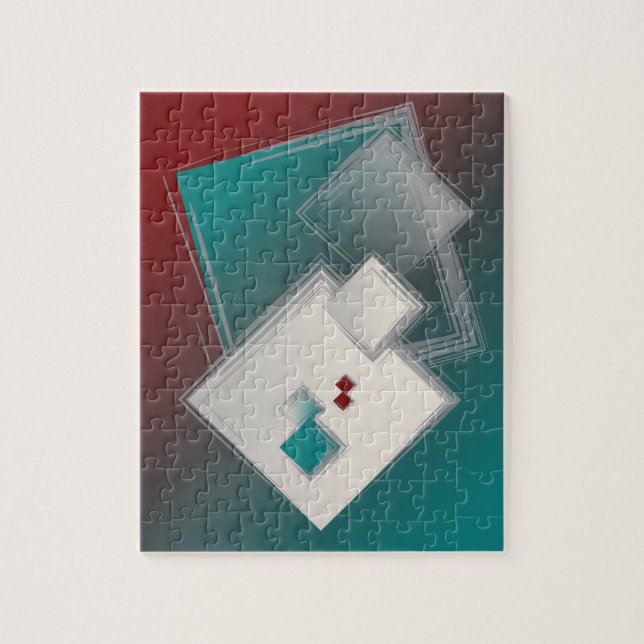 Playful Fibonacci squares Jigsaw Puzzle (Vertical)