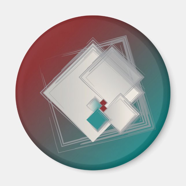 Playful Fibonacci squares Magnet (Front)