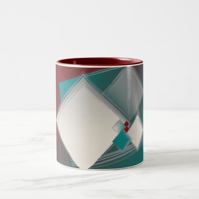 Playful Fibonacci squares Two-Tone Coffee Mug (Center)