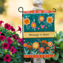 Playful Floral Hearts Custom Name Modern