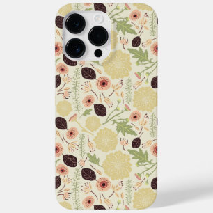 Playful Floral Mix Cream Peach Flower Pattern Case