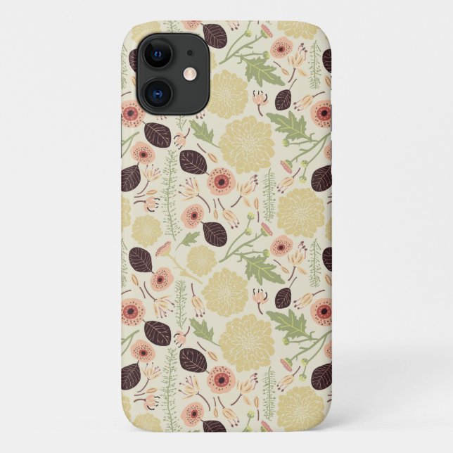 Playful Floral Mix Cream Peach Flower Pattern Case-Mate iPhone Case (Back)