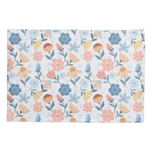 Playful Floral Pattern Pillow Case