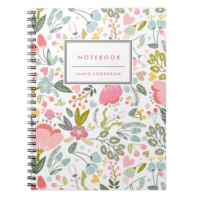 Playful Flowers Personalised Notebook (Front)