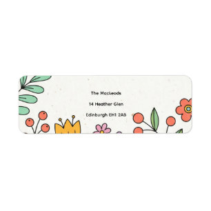 Playful Folk Floral Return Address Label