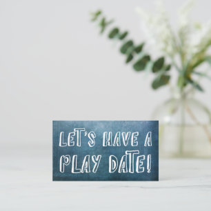 Playful Font, Blue Grunge Mummy Play Date Card