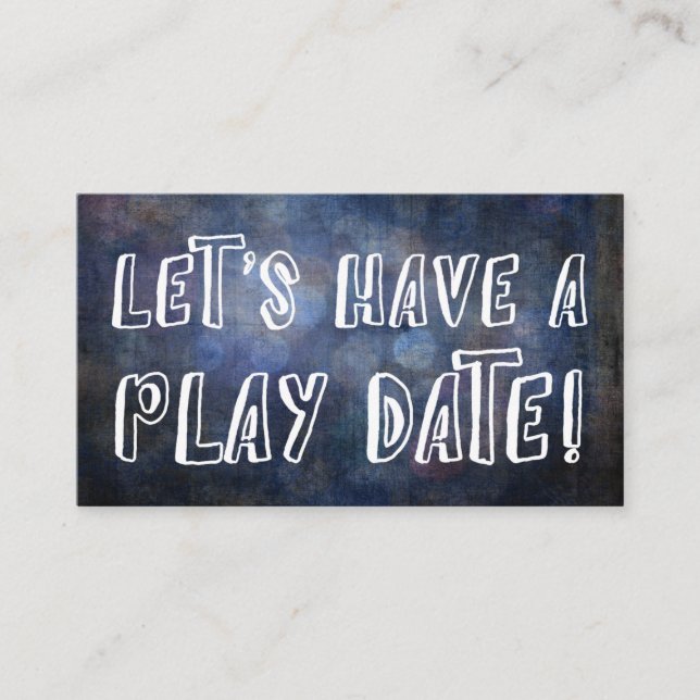 Playful Font Dark Blue Grunge Mummy Play Date Card (Front)