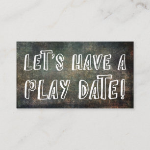 Playful Font Dark Grunge Mummy Play Date Card