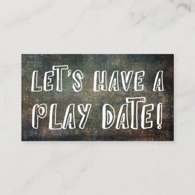 Playful Font Dark Grunge Mummy Play Date Card (Front)
