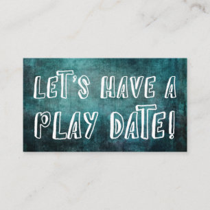 Playful Font Dark Teal Grunge Mummy Play Date Card