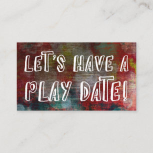 Playful Font Red Grunge Mummy Play Date Card