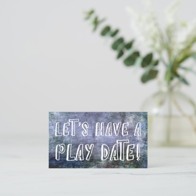 Playful Font, Vintage Grunge Mummy Play Date Card (Standing Front)