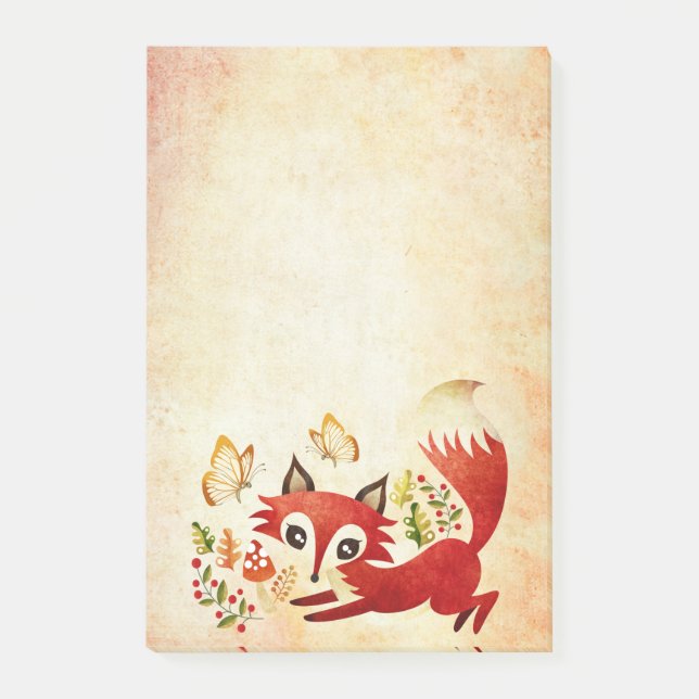 Playful Foxy Post-It Notes 4x6 (Front)
