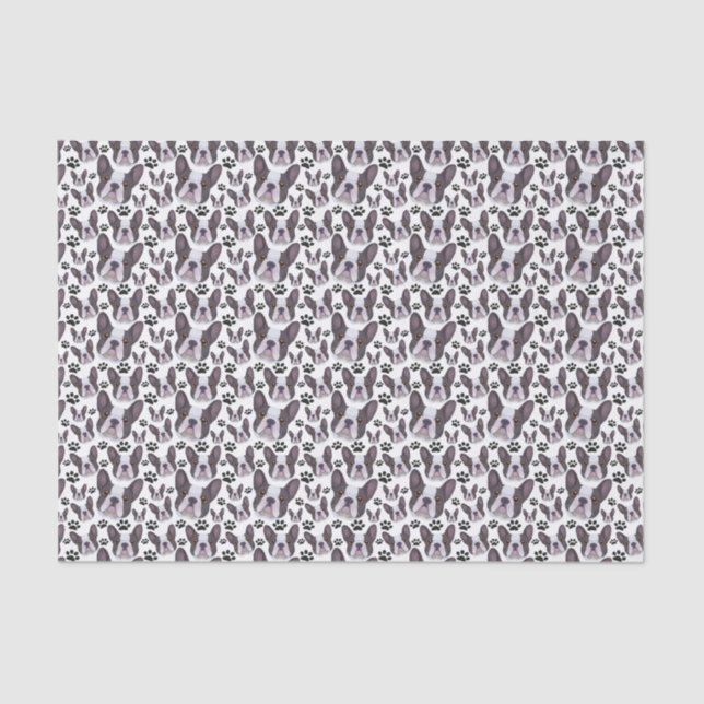 Playful Frenchie French Bulldog Pet Puppy Dog Tissue Paper (Front)