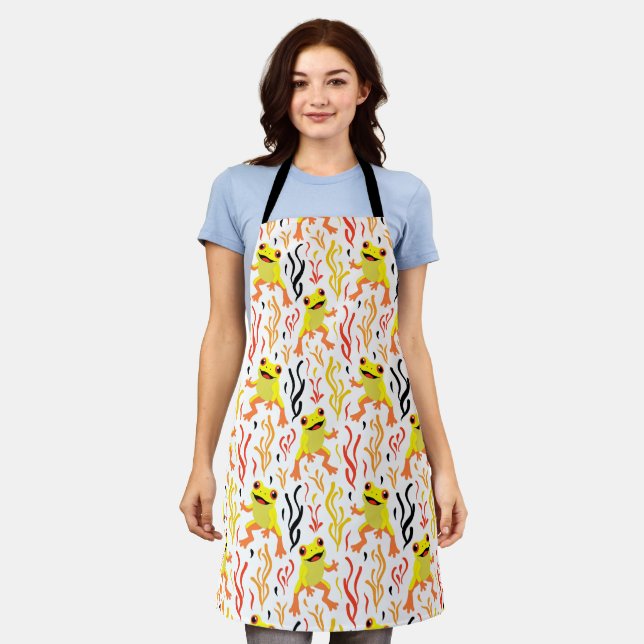 Playful Frogs Apron (Worn)