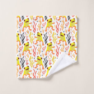 Playful Frogs Wash Cloth