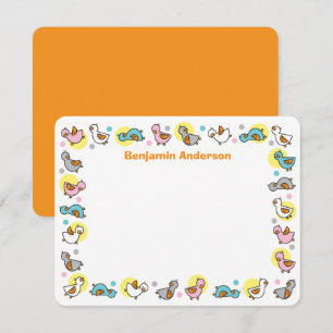 Playful Fun Duckies Ducklings Pastels Baby Shower Thank You Card