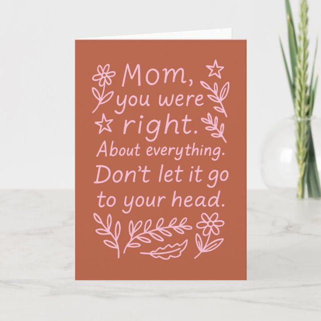 Playful Funny Love Quote Mother's Day Mum Card (Front)