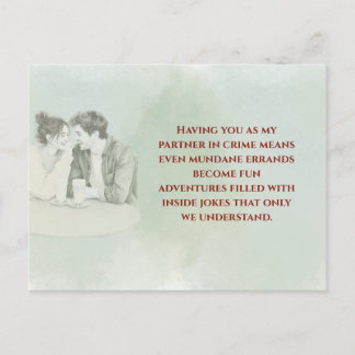 Playful & Funny Love Quote Postcard | Laughing Cou