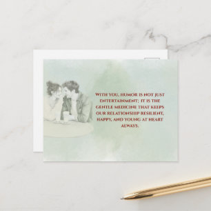 Playful & Funny Love Quote Postcard Laughing Cou