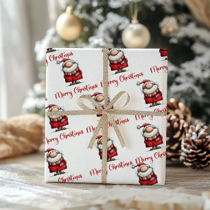 Playful Funny Santa Claus Whimsy Wrapping Paper